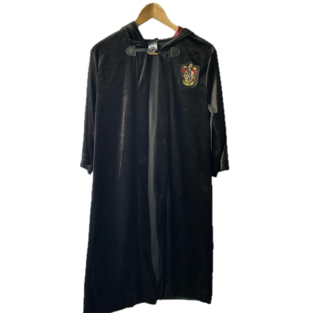 Kids Large (10-12) Black Hogwarts Crest Hooded Cloak